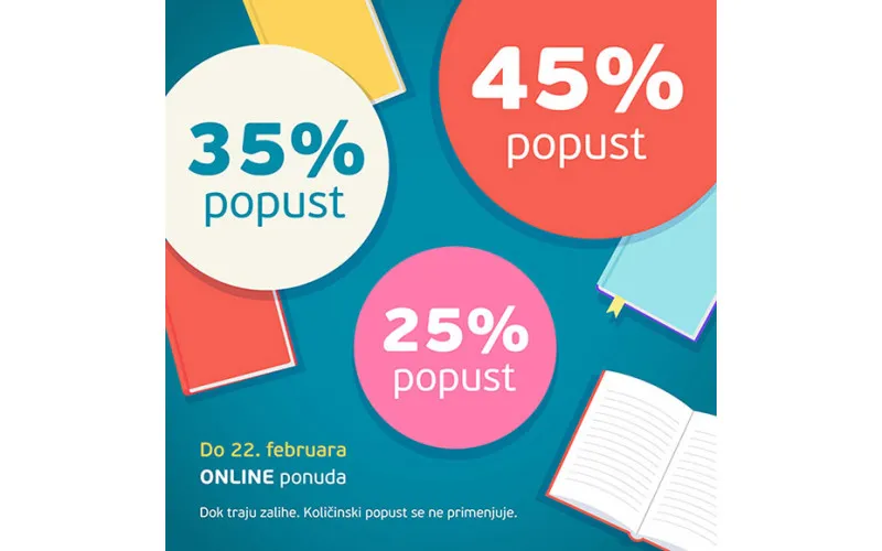 25% 35% 45% ONLINE popusta na preko 300 knjiga i poklona