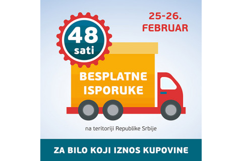 2 DANA BESPLATNE ISPORUKE 25. i 26. februara