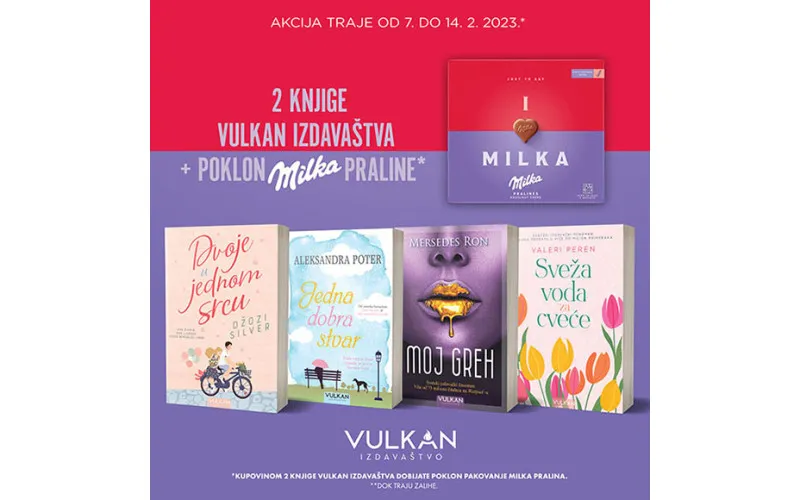 VULKAN KNJIGA I MILKA PRALINE ZA VAŠU VOLJENU OSOBU