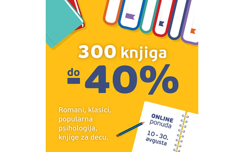 300 naslova do 40% popusta - online akcija