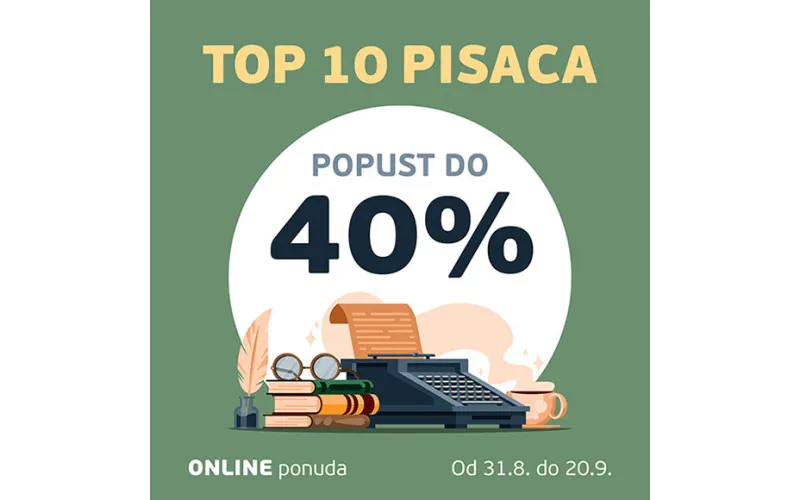 Knjige Top 10 autora na ONLINE popustu i do 40%