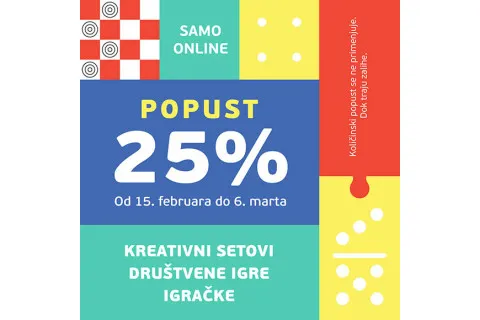 25% online popusta na igračke i društvene igre