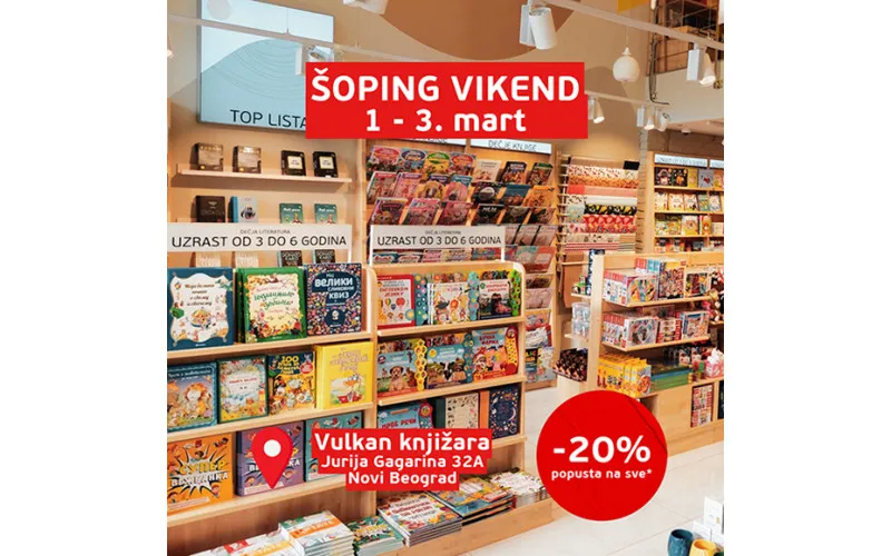 ŠOPING VIKEND U KNJIŽARI VULKAN JURIJA GAGARINA