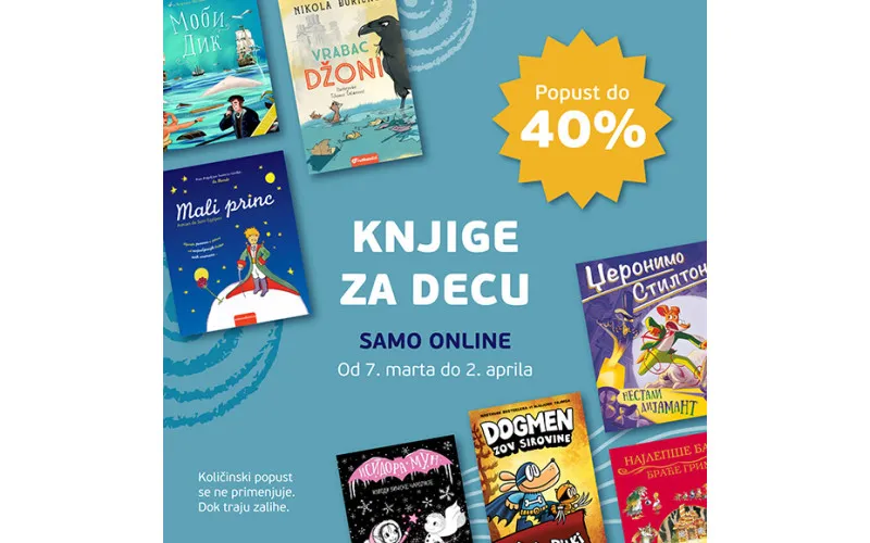 Knjige za decu do 40% online popusta