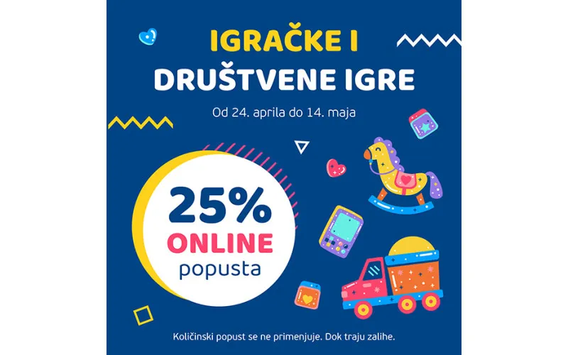 25% online popusta na igračke i društvene igre