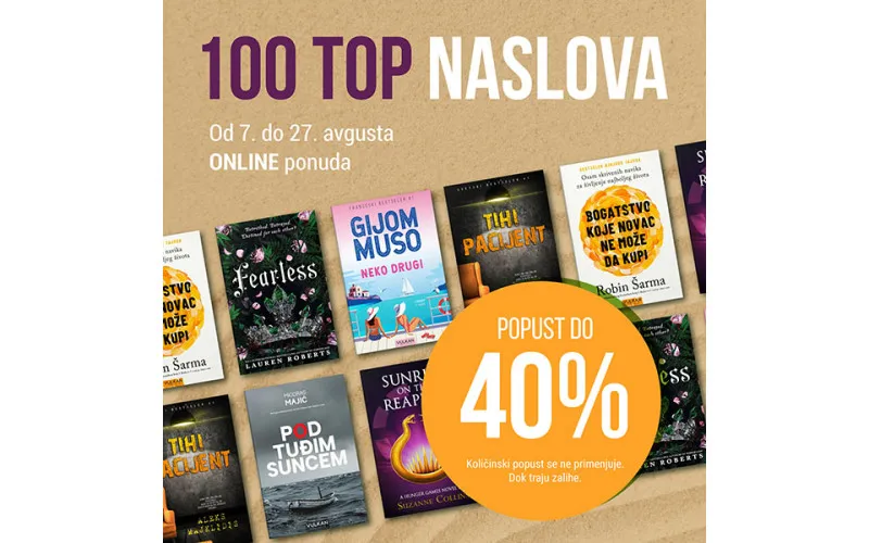 Top 100 naslova na online akciji do 27. avgusta