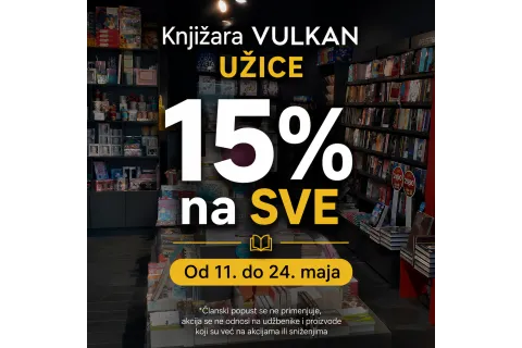 15% popusta na sve u knjižari Vulkan Užice