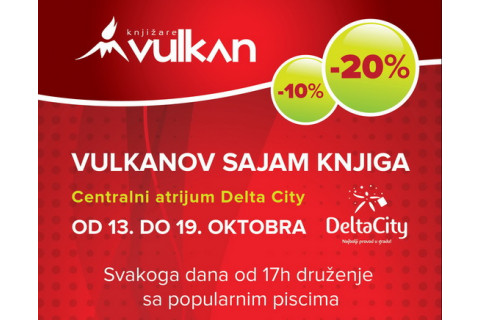 Vulkanov sajam knjiga u TC Delta City od 13. do 19. oktobra