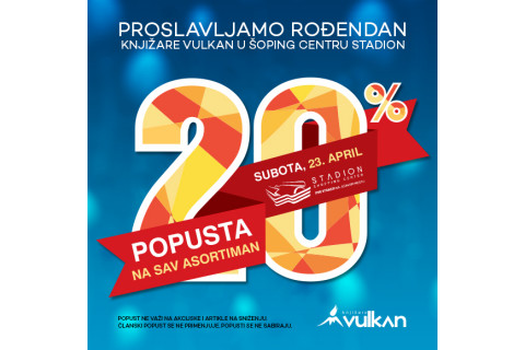 Proslavljamo 3. rođendan knjižare Vulkan Stadion