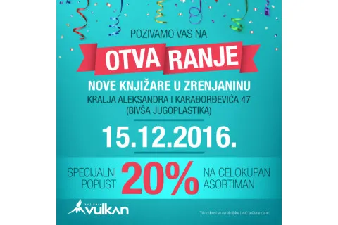 Otvaramo knjižaru u Zrenjaninu