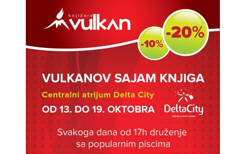 Vulkanov sajam knjiga u TC Delta City od 13. do 19. oktobra