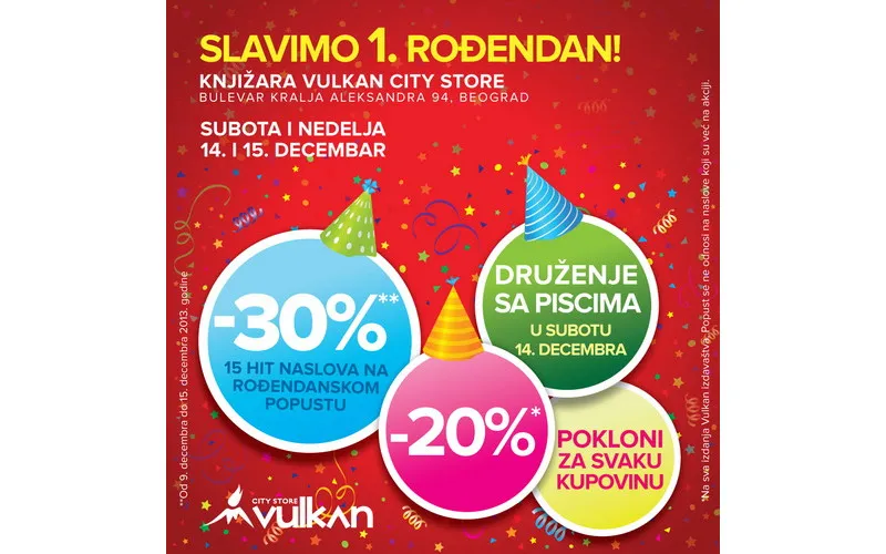 Proslava prvog rođendana knjižare Vulkan City Store!