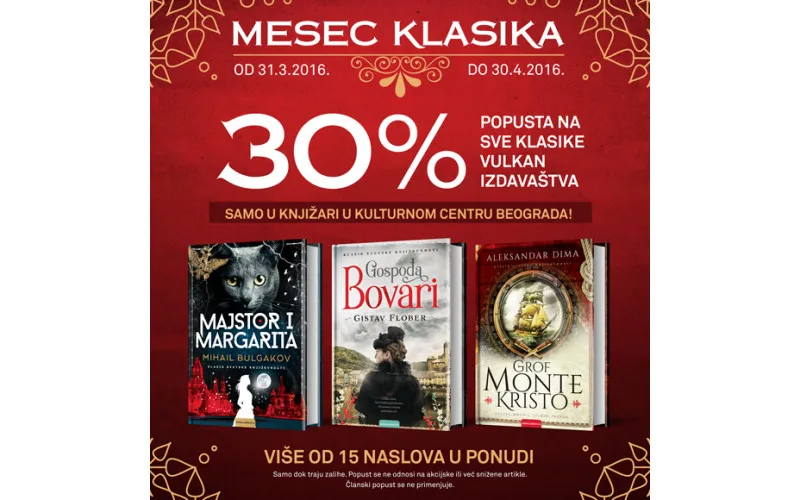 Mesec klasika u knjižari Vulkan KCB