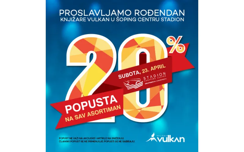 Proslavljamo 3. rođendan knjižare Vulkan Stadion