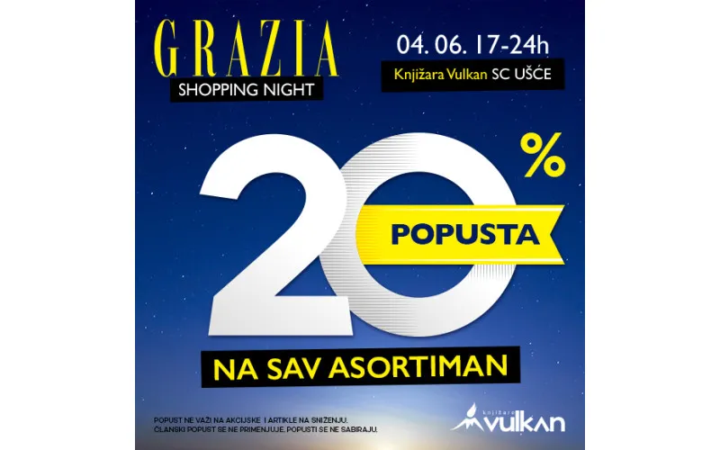 Grazia Shopping Night u knjizari Vulkan Ušće