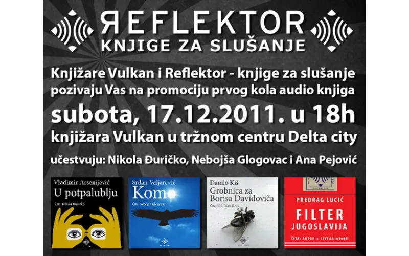 Nikola Đuričko i Nebojša Glogovac promovišu knjige za slušanje u knjižari Vulkan