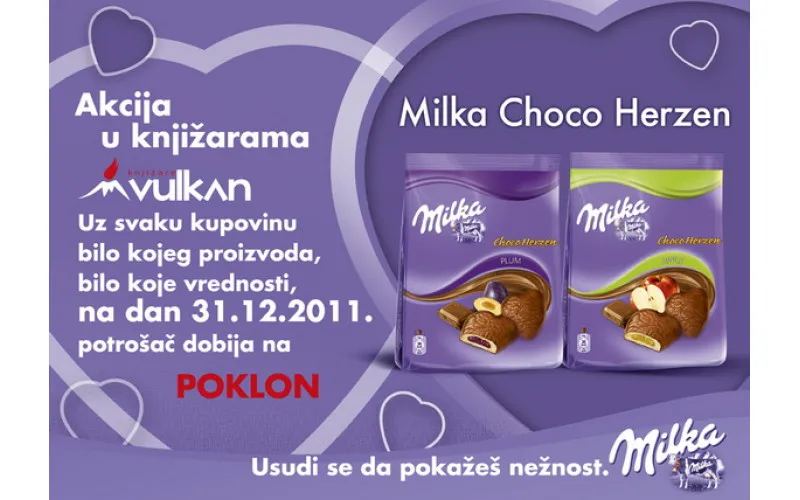 31.12. Knjižare Vulkan i Milka poklanjaju vam Milka Choco Herzen
