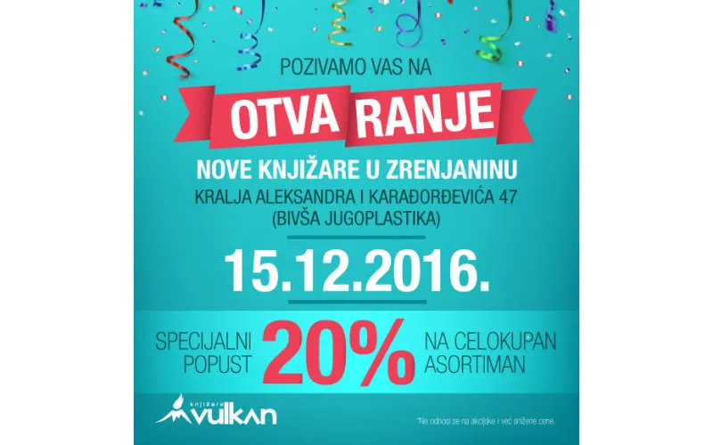 Otvaramo knjižaru u Zrenjaninu