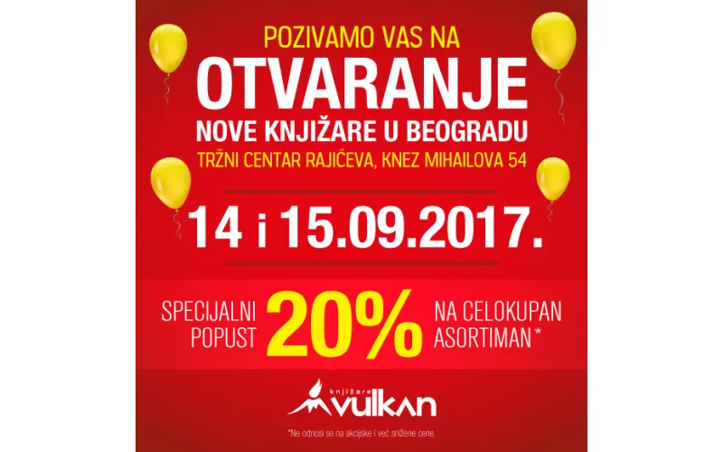 Nova knjižara Vulkan u SC Rajićeva