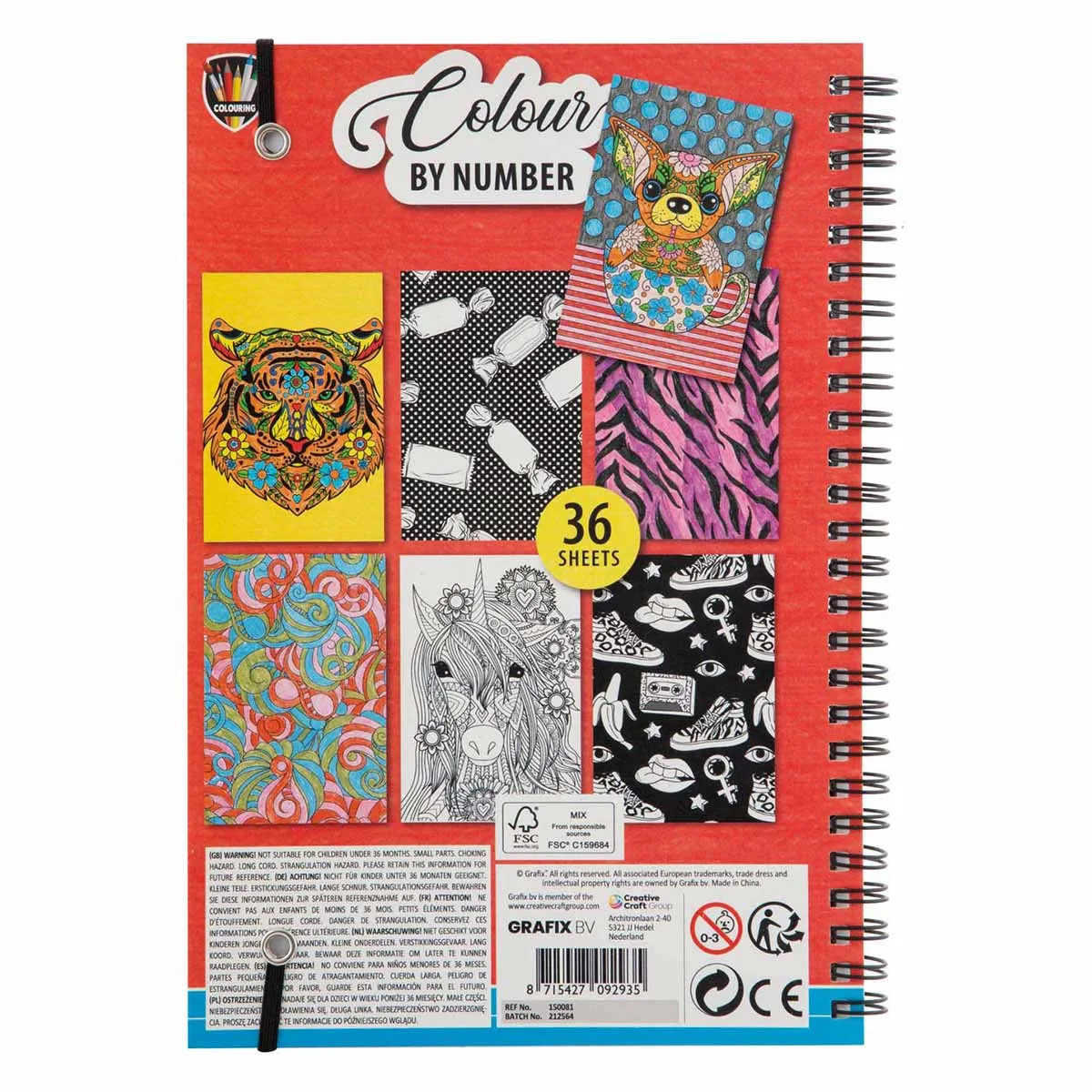 Notes bojanka sa bojicama COLOUR BY NUMBER - | Knjižare Vulkan