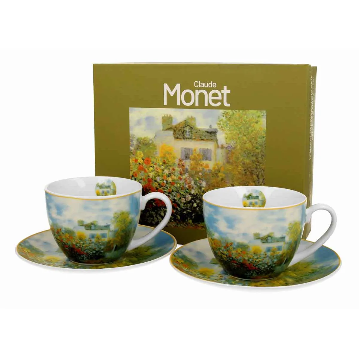 Set dve šolje sa tacnama THE GARDEN AT ARGENTEUIL - C. MONET ...