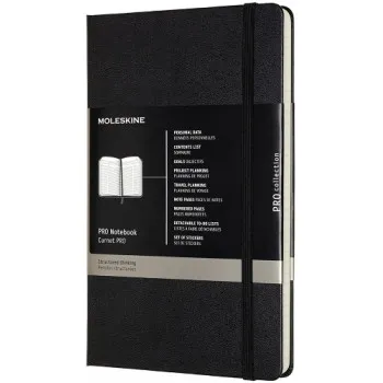 Moleskine Pro beležnica crna - tvrde korice 