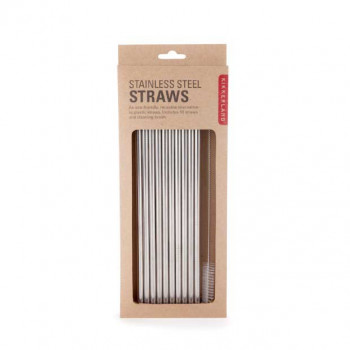 Slamčice od metala STEEL STRAWS 10 kom 