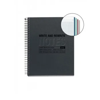 MIQUELRIUS sveska NB4 A5 120 SQU RECYCLED BLACK 