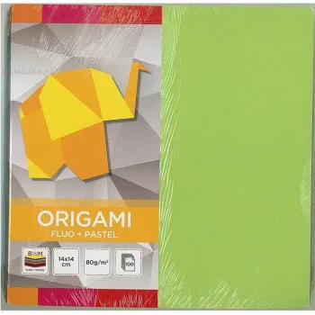 Origami papir 100 listova 14x14 zeleni 