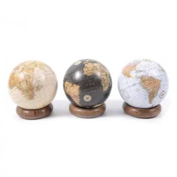 Globus sa drvenim prstenom WORLD MAP 15x15x18cm 