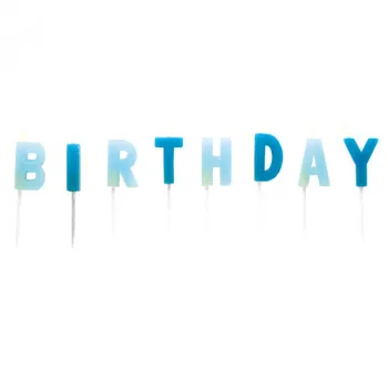 Rođendanske svećice Happy Birthday - Plave 7cm 