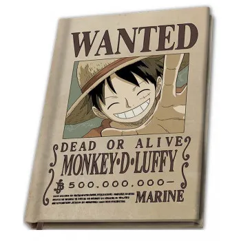 Notes A5 ONE PIECE -  WANTED LUFFY
