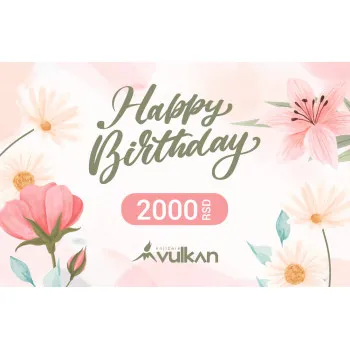 GIFT KARTICA / VAUČER Happy birthday roze cveće 2000 