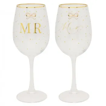 Čaše za vino MR & MRS 