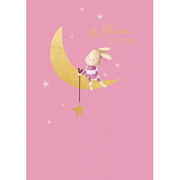 Čestitka za rođenje WELCOME LITTLE ONE Roze 