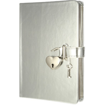 VICTORIA'S JOURNALS notes ne linije sa katancem SIVI 