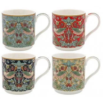 Set četiri šolje STRAWBERRY THIEF - WILLIAM MORRIS 