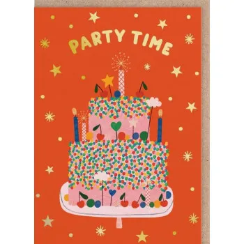 Rođendanska čestitka PARTY TIME RED CAKE 