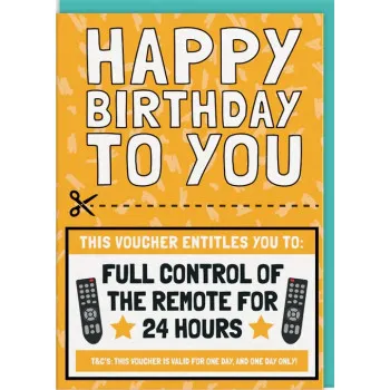 Rođendanska čestitka CONTROL OF TV REMOTE VOUCHER 