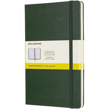 Notes 13 x 21 MOLESKINE Myrtle Green, tvrdi povez, na kvadratiće 