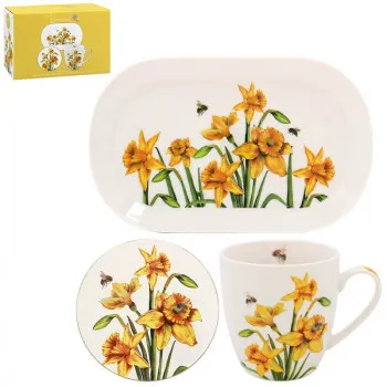 Set šolja, podmetač, tanjir DAFFODIL 