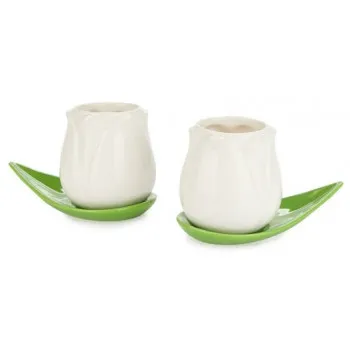 Set dve keramičke šolje sa tacnom LALE - BELE 
