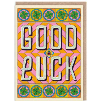 Čestitka GOOD LUCK TYPOGRAPHIC 