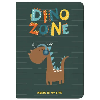 Sveska A4 DINO ZONE, 60 listova uske i široke linije 