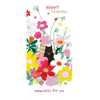 Rođendanska čestitka CAT IN GARDEN 