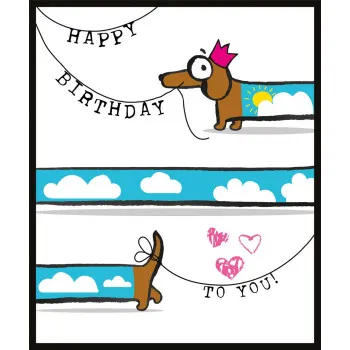 Rođendanska čestitka SAUSAGE DOG/CLOUD 