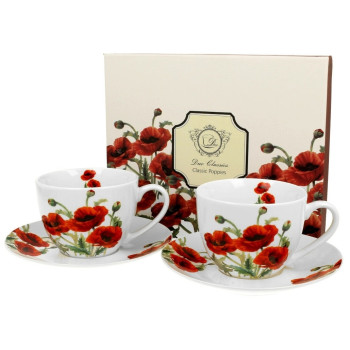 Set dve šolje sa tacnom CLASSIC POPPIES 
