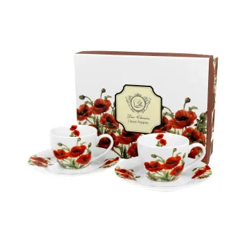 Dve šolje za espresso 110 ml CLASSIC POPPIES 