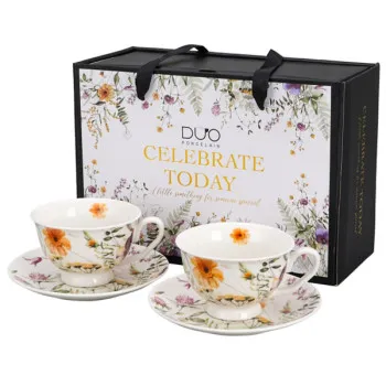 Set dve velike šolje sa tacnom PANSY 