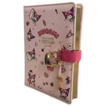 Notes KUROMI sa ključićem         13 x 18 cm - ROZE 